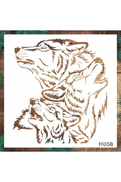 STENCİLTASARIM Stencil Tasarım H058 Bozkurtlar - Dekoratif Duvar, Fayans Ve E...