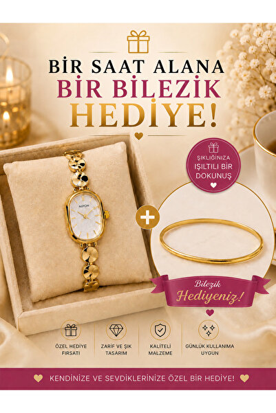 Line Kadın Gold Oval Kadranlı Metal Kol Saati – Kadran, Şık Tasarım