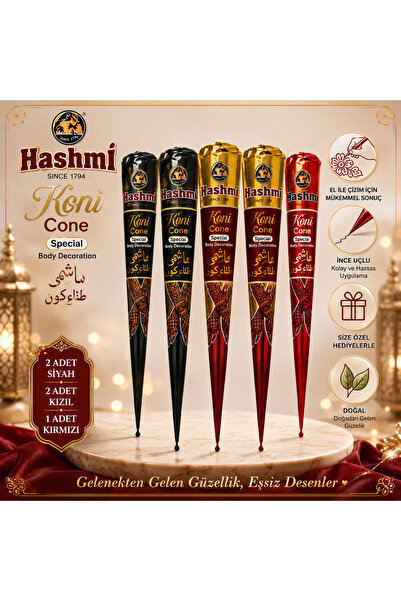 hennadibace Hint Kınası 5 renk karışık set Külah Hint Kınası - Henna Cone Tat...