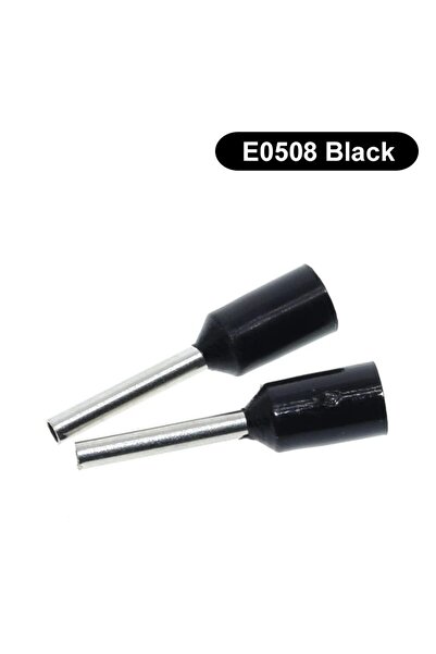 Generic Μονωμένο Ακροφύσιο E0508 100τμχ (22 AWG) - Μαύρο