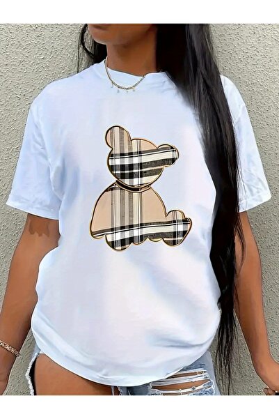 17 seramik Casual Women'S Top Featuring Round Neck Short Sleeves, Designed wi...