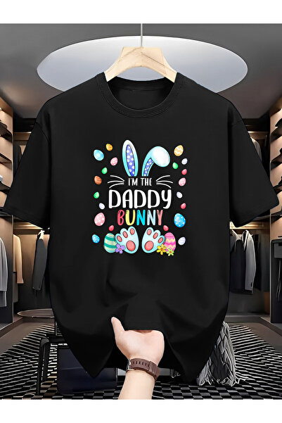 212Wear 180G Pure Cotton Single-Sided Round Neck Sleeved T-Shirt, Easter Bunn...