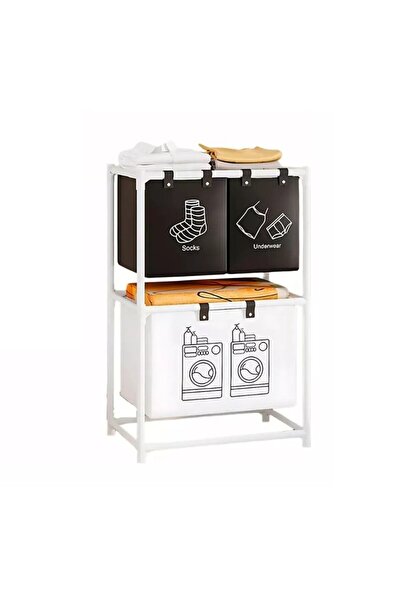 Rao Cos de Rufe, cu 2 Etaje, 3 Cosuri, Cadru de Otel Inoxidabil, 97X28X57 Cm,...