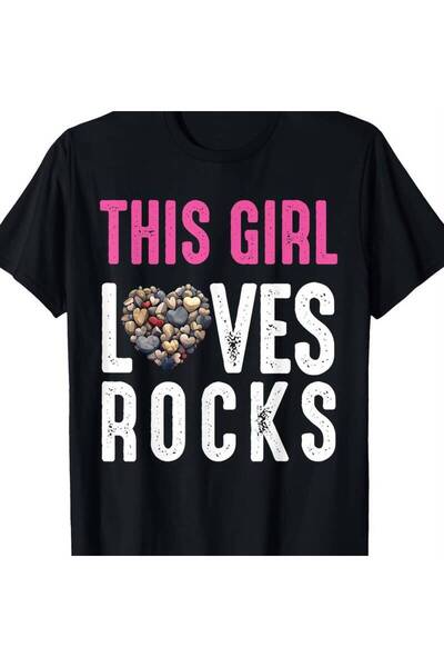 12 Teknoloji تي شيرت قطني 100% بتصميم عتيق بطبعة 'This Girl Loves Rocks' لعشا...