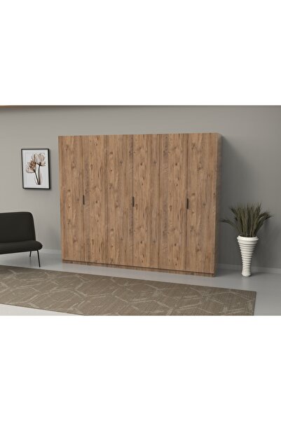 Dian Mobilya 6 Kapılı Ceviz Gardrop %100 MDF