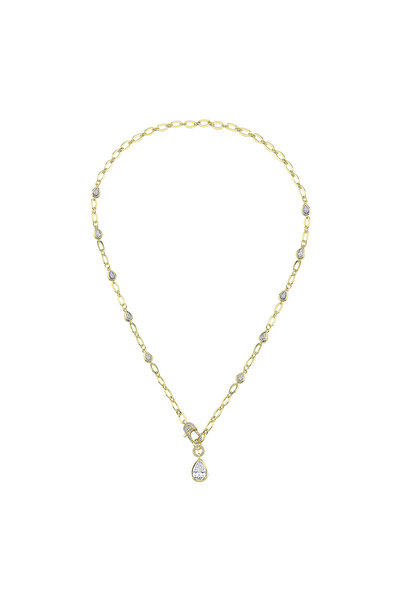 Merano Design Damla Taşlı Gold Kolye
