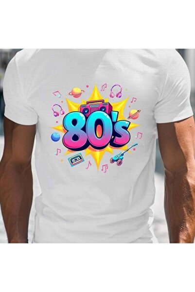 23 nisan تي شيرت Boombox 80 S Theme للرجال كاجوال برقبة دائرية وأكمام قصيرة ل...