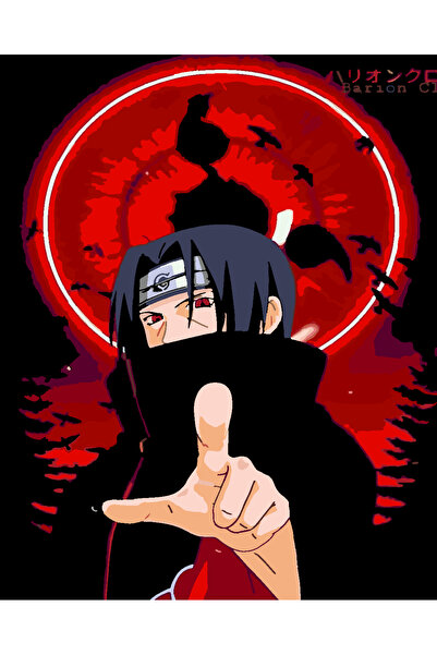 wombhobby Itachi Uchiha Sayılarla Boyama Seti 50x65 Çerçeveli (Kasnağa ) Gerili