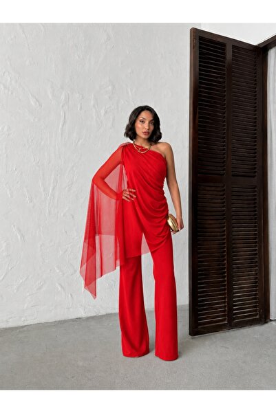 ADAMODA.RO Elegant flared jumpsuit with tulle