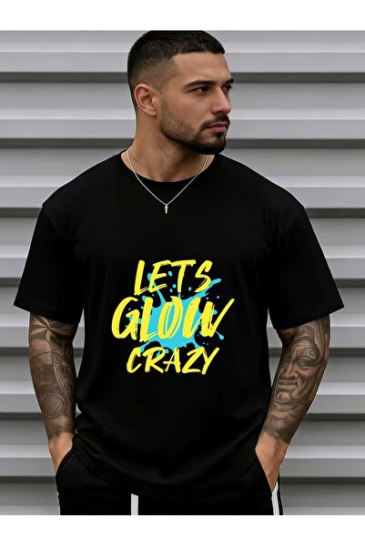 BASEPULSE Let's Glow Crazy - Fun Trendy 180g T-Shirt Festive Gatherings and T...