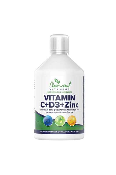 NATURAL VITAMINS Vitamin C + D3 + Zinc, 500ml