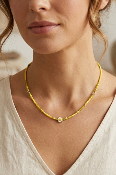 PETEK AKSESUAR Sari Papatya Beaded Necklace