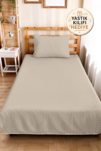 Evimde Bambaşka Set de lenjerie de pat pentru o persoană, crem, minimalist, p...
