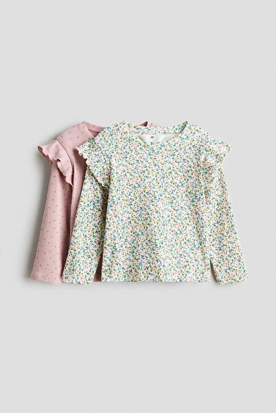 H&M 2-pack flounce-trimmed tops