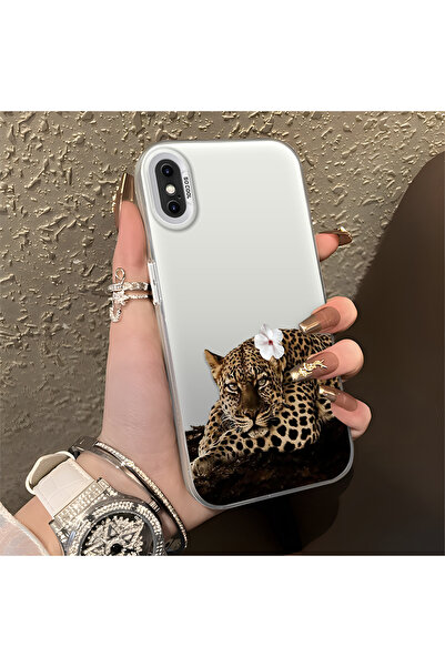 ARTISHELL iPhone XS Max Uyumlu Çiçek ve leopar desenli, trend, hafif lüks tel...