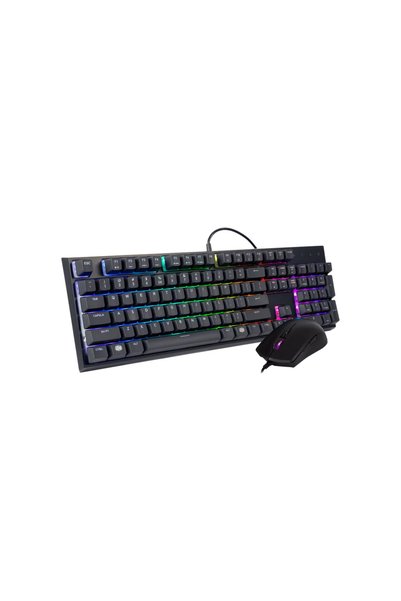 Cooler Master لوحة مفاتيح ألعاب ميكانيكية MS121 مع إضاءة RGB باللون الأسود وماوس أمريكي