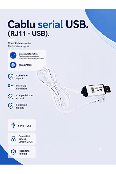 blu conect Cablu Conectare Casa de Marcat Datecs. (Serial - USB)