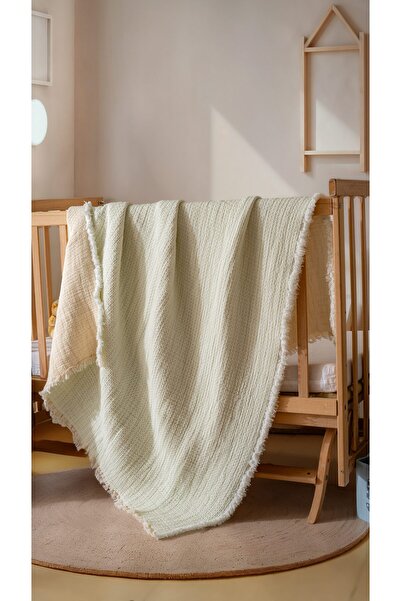MYLASA HOME Oeko-Tex Certified Organic Cotton Muslin Baby Quilt Double-Sided ...
