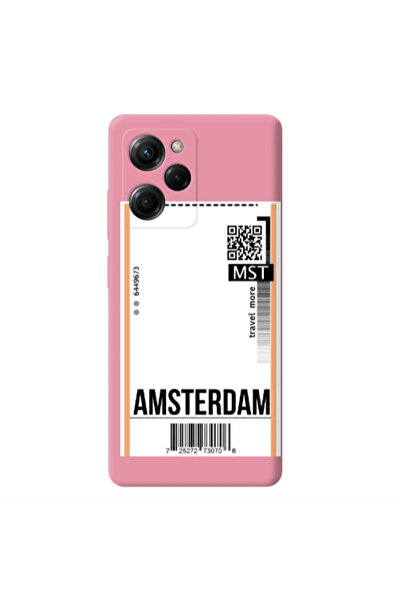 Other Xiaomi Poco X5 Pro Amsterdam Travel More Pink Colored Silicone TPU Θήκη