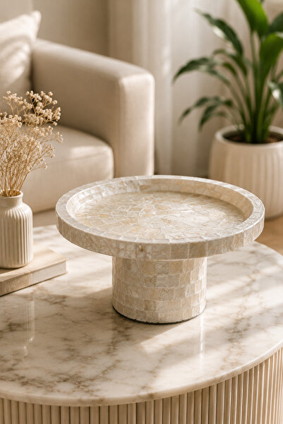 NEWNOW Pearl Mosaic Decorative Bowl Fruit Bowl Handcrafted Mosaic Living Room...