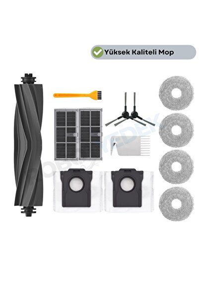 robotyedek Dreame D30 Ultra Compatible Main Brush Hepa Filter Mop Dust Bag Se...