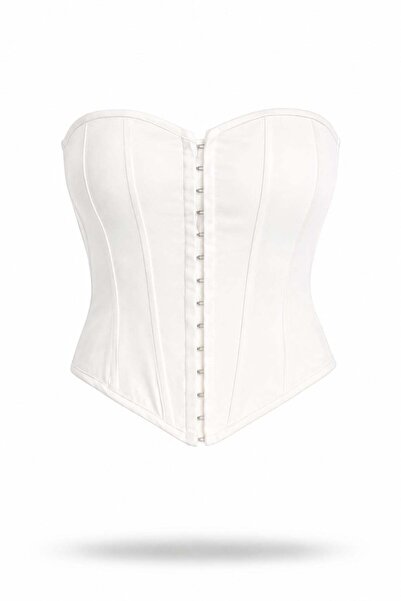 5in1Canpolat Bustieră corset fără bretele ecru 3287