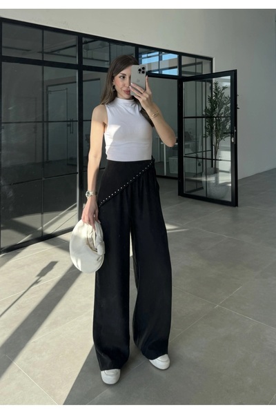 manana fashion Bandana Detailed Lyocell Tencel Trousers