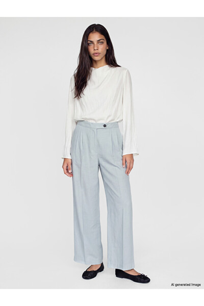 LC Waikiki Rmz Gi̇yi̇m Farkiyla Relaxed Fit Women's Pleated Fabric Pants
