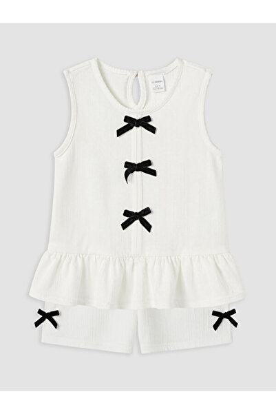 LC Waikiki Rmz Gi̇yi̇m Farkiyla Bowknot Girls' Set