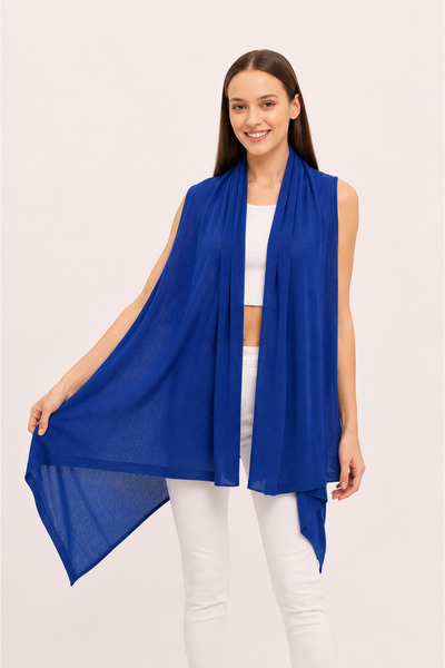 Neden Tekstil Slim Short Knitwear Poncho Vest – Chiffon Look, Lightweight and...