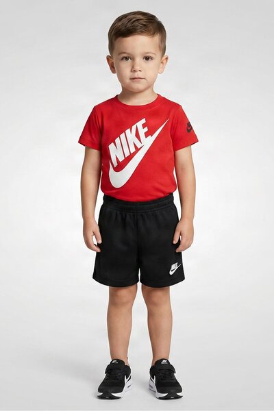 Nike Toddlers Boy 2 Pcs Brand Logo T-Shirt And Shorts Set, Multicolor