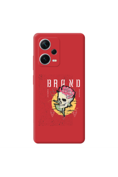 Other Xiaomi Poco X5 Skull Roses Red Colored Silicone TPU Θήκη
