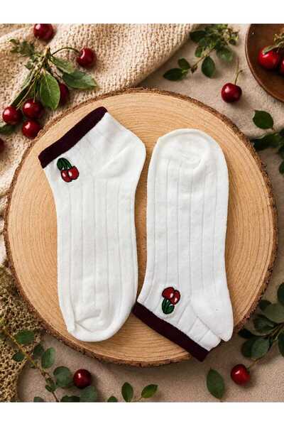 your trend socks 12 Çift Kadın Beyaz Dikişsiz Bambu Patik Çorap, Terletmeyen, Kokusuz, Pamuklu Çorap - Mevsimlik - Karışık Desen