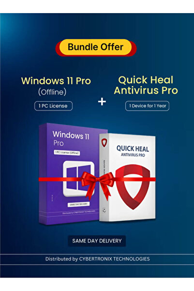 Quick Heal Windows 11 Pro | 1 PC License (Single) Lifetime + Antivirus Pro fo...