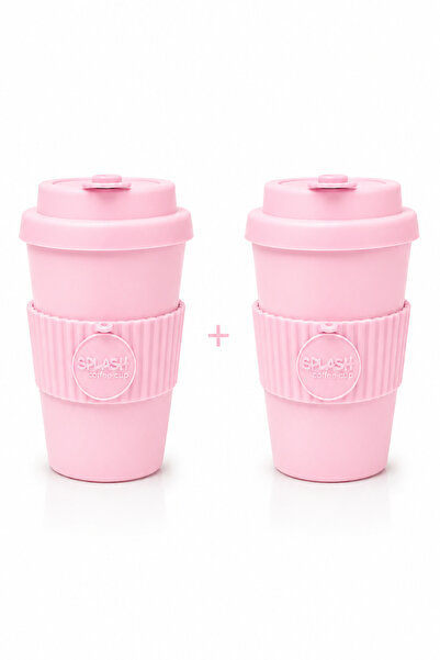 SPLASH 2 Adet 350 ml Sızdırmaz Kapaklı Kahve Mug Sunum Bardağı Soğuk İçecek I...