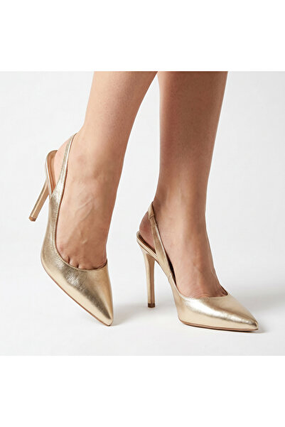 ZEVİORA MODA Sivri Burun Metalin Gold