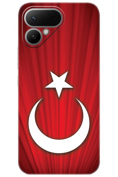 TECNO Pova Curve 2 5G (LK7k) Uyumlu Kılıf Desen Baskılı Silikon Türk Bayrağı ...