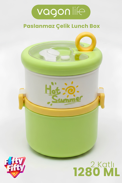 Vagonlife 2 Layers 1280 ml Leakproof 304 Stainless Steel Bento Lunch Box New ...
