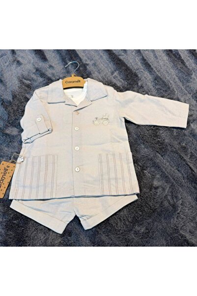 Caramell Boy's Linen 3-Piece Set - 100% Natural Cotton - Beige