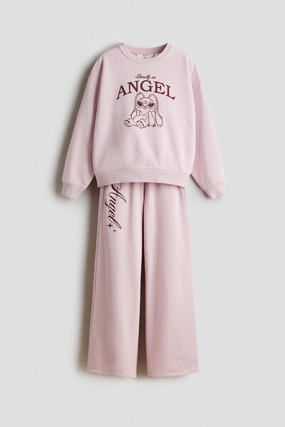 H&M 2 Parçalı Baskılı Sweatshirt Set