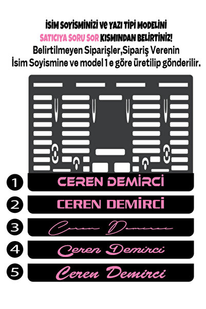 Yalıgraf Reklam Tabela Kişiye Özel İsim Soyisim Ad Soyad Yazılı Piano Black P...