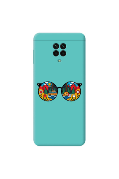 Other Xiaomi Redmi Note 9 Pro Round Glasses Turquoise Colored Silicone TPU Θήκη