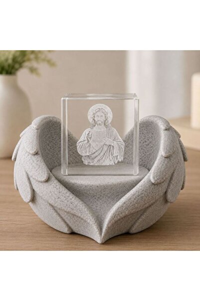 No Label Cristal 3D cu Isus și înger în relief