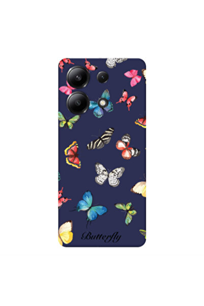 Other Xiaomi Redmi Note 13 4G Mixed Butterflys Dark blue Colored Silicone TPU...