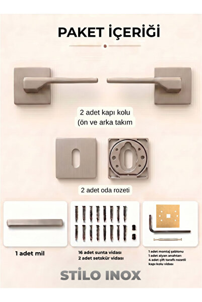 almital mobilya aksesuarları furniture accessories Stilo Inox Square Rosette ...
