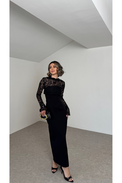 Nesil Grace Lace Detailed Midi Dress