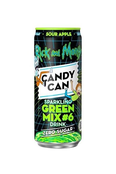 Candy Can مشروب ريك آند مورتي بنكهة التفاح الحامض خالٍ من السكر، 330 مل