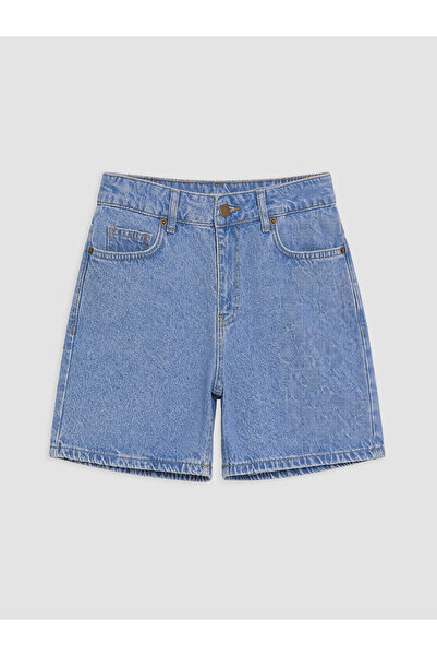 LC Waikiki Blue Regular Fit Women's Jean Shorts