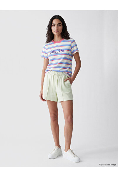 LC Waikiki Green Women's Shorts with Elastic Waist