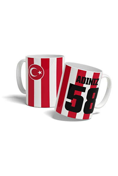 offside Sivas Bardak Kırmızı Beyaz Çubuklu Taraftar Forma Tasarımlı Kişiye Öz...